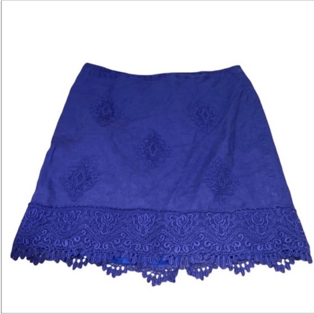 🔵 5/$25 Loft Blue Zipper Skirt
